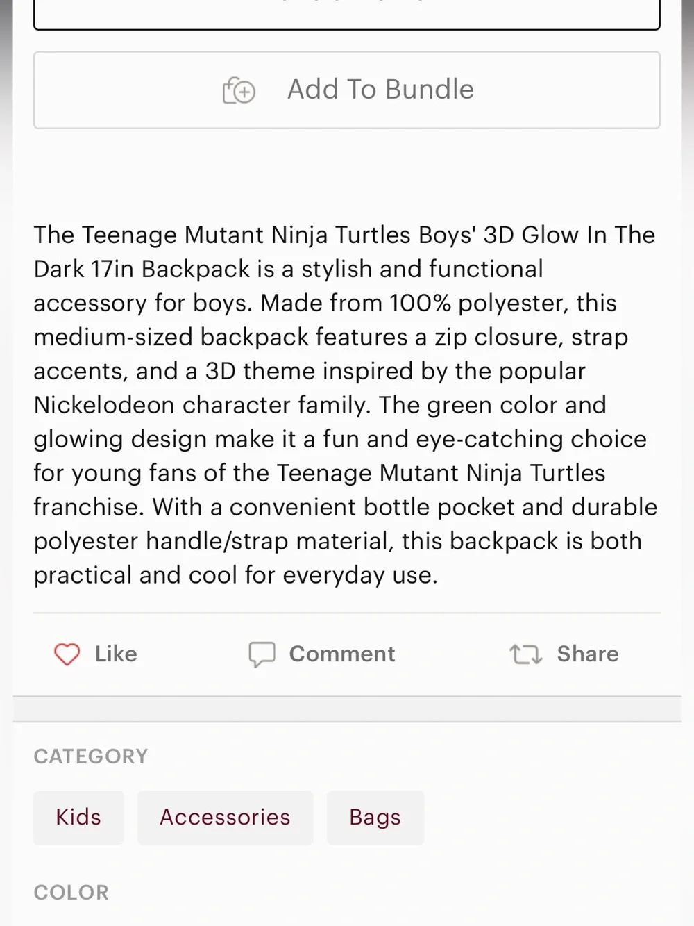 Teenage Mutant Ninja Turtles Glow Backpack
